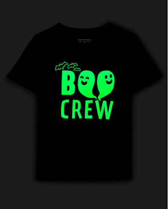 Baby And Toddler Matching Family Glow Halloween Boo Crew Graphic Tee