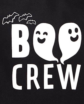 Baby And Toddler Matching Family Glow Halloween Boo Crew Graphic Tee