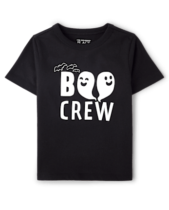 Baby And Toddler Matching Family Glow Halloween Boo Crew Graphic Tee