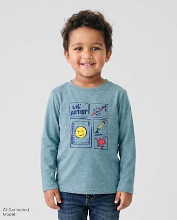 T-shirt graphique « Petit artiste » pour bébés et petits garçons - S/D STORMWATER