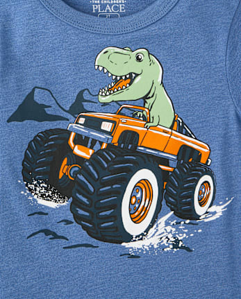 Baby And Toddler Boys Dino Monster Truck Graphic Tee