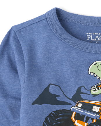 Baby And Toddler Boys Dino Monster Truck Graphic Tee