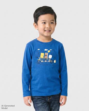 Baby And Toddler Boys S'mores Graphic Tee - ICE COBALT CL