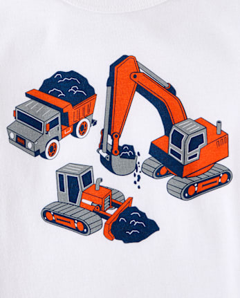 Baby And Toddler Boys Construction Vehicles Graphic Tee