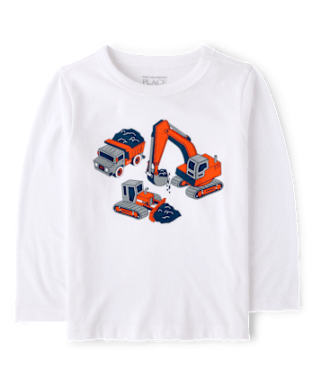 Baby And Toddler Boys Construction Vehicles Graphic Tee