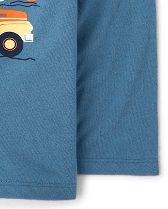 T-shirt graphique pour bébés et petits garçons avec motifs de véhicules d'automne