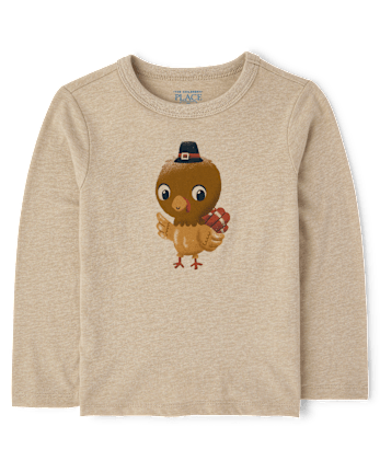 T-shirt graphique dinde de Thanksgiving pour bébés et petits garçons