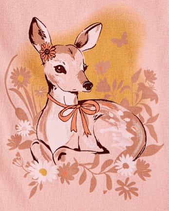 Girls Deer Graphic Tee