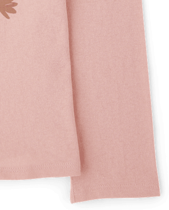 Girls Deer Graphic Tee - PINK MELON