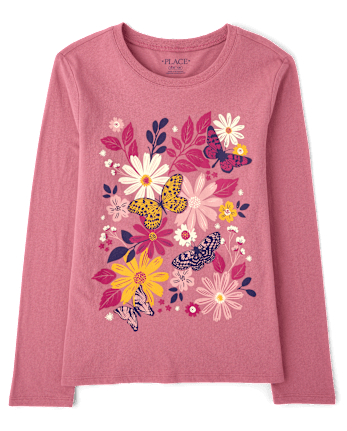 Girls Flowers Graphic Tee