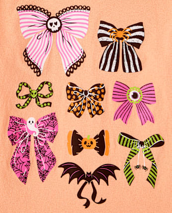 Girls Halloween Bows Graphic Tee