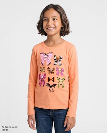 Girls Halloween Bows Graphic Tee - SUNFISH