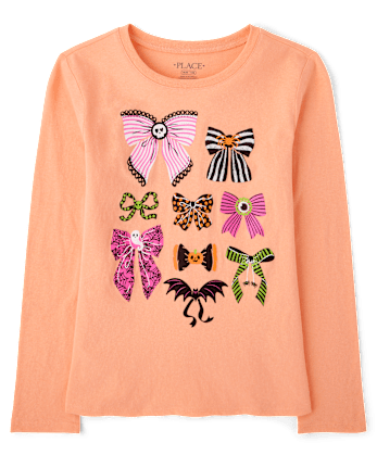 Girls Halloween Bows Graphic Tee