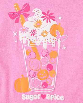 Girls Pumpkin Spice Drink Graphic Tee