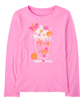 Girls Pumpkin Spice Drink Graphic Tee