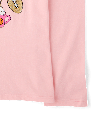 T-shirt graphique pour filles, ambiance automne