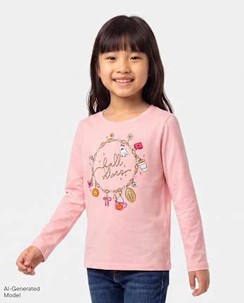 Girls Fall Vibes Graphic Tee - PINK SEA SALT