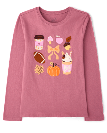 Girls Fall Icons Graphic Tee
