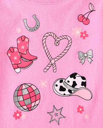Baby And Toddler Girls Western Doodle Graphic Tee