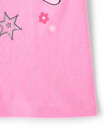 Baby And Toddler Girls Western Doodle Graphic Tee - PERFECTLY PINK