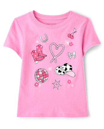 Baby And Toddler Girls Western Doodle Graphic Tee