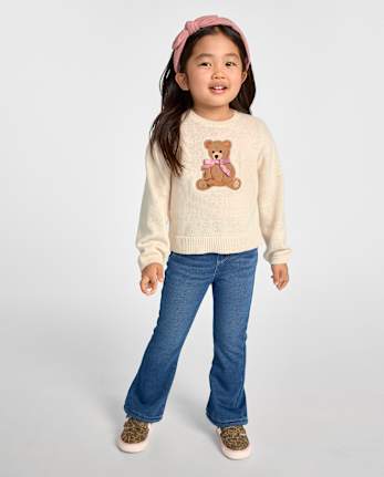 Toddler Girls French Terry Flare Sweatpant Jeans