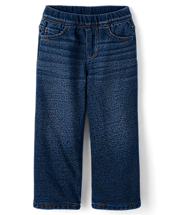 Toddler Girls French Terry Wide Leg Sweatpant Jeans