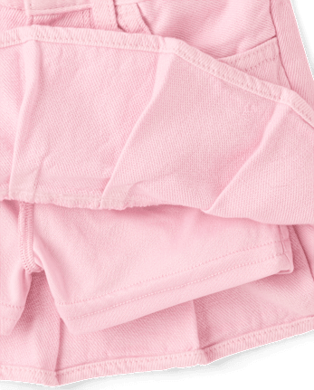 Toddler Girls Garment Dyed Denim Pleated Skort