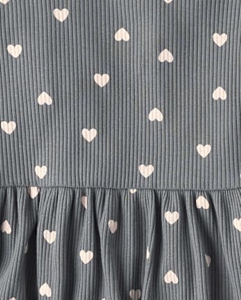Toddler Girls Heart Ribbed 2-Piece Outfit Set
