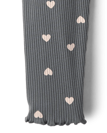 Toddler Girls Heart Ribbed 2-Piece Outfit Set
