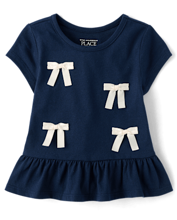 Toddler Girls Bow Peplum Top - TIDAL