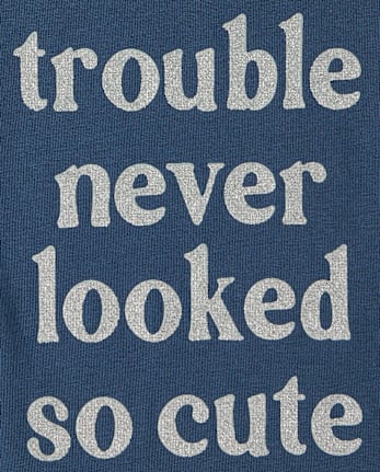 Baby And Toddler Girls Trouble Graphic Tee