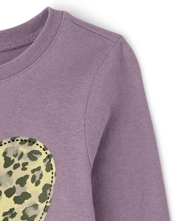 Baby And Toddler Girls Leopard Heart Graphic Tee