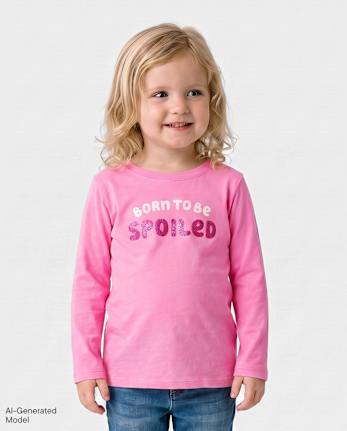 T-shirt graphique pour bébés et petites filles gâtées - PERFECTLY PINK