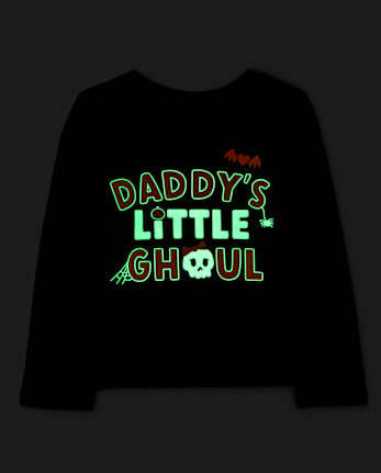 Baby And Toddler Girls Glow Halloween Daddy's Ghoul Graphic Tee