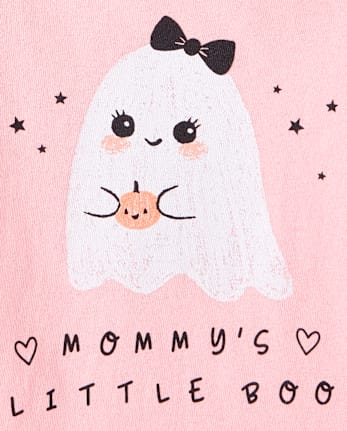 Baby And Toddler Girls Halloween Mommy's Boo Graphic Tee