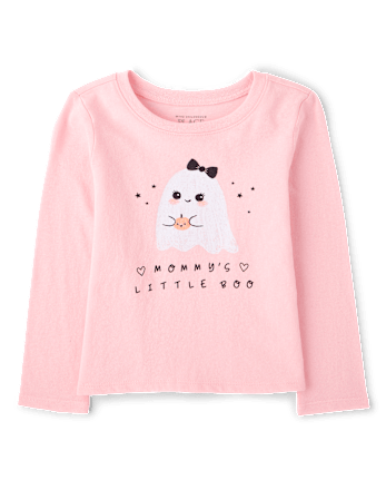 Baby And Toddler Girls Halloween Mommy's Boo Graphic Tee