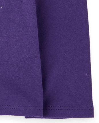 T-shirt graphique fantôme d'Halloween pour bébés et petites filles - PURPLE PREP