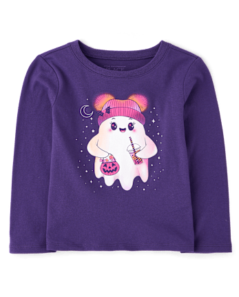 Baby And Toddler Girls Halloween Ghost Graphic Tee