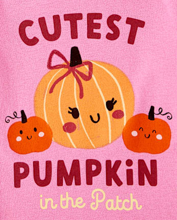 T-shirt à motif citrouille le plus mignon pour bébés et petites filles
