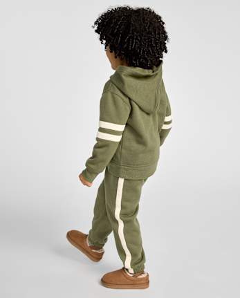 Baby And Toddler Boys Varsity Stripe Premium Fleece Hoodie