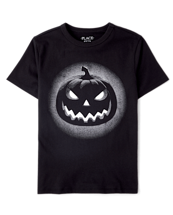 Boys Glow Halloween Pumpkin Graphic Tee