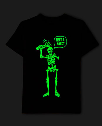 Boys Halloween Skeleton Hand Graphic Tee
