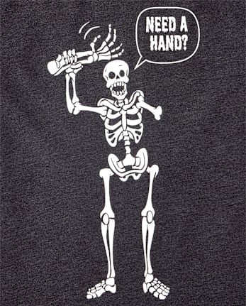 Boys Halloween Skeleton Hand Graphic Tee