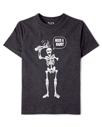 Boys Halloween Skeleton Hand Graphic Tee
