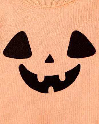 Baby Halloween Pumpkin Face Graphic Bodysuit