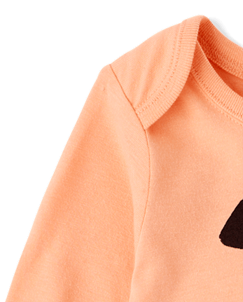 Baby Halloween Pumpkin Face Graphic Bodysuit