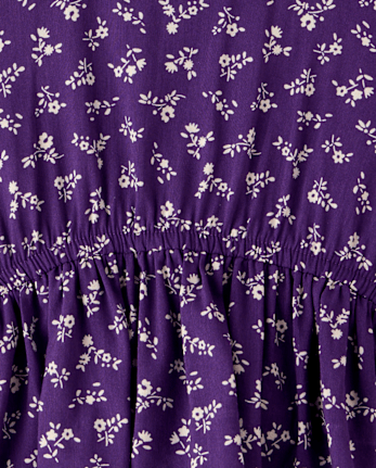 Girls Floral Ruffle Top