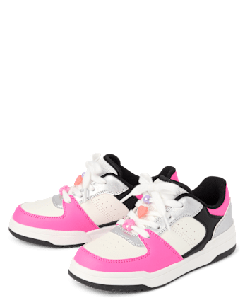 Girls Colorblock Beaded Low Top Sneakers