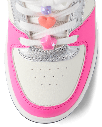 Girls Colorblock Beaded Low Top Sneakers